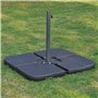 Outsunny Lot de 4 Pied de Parasol Poids de lestage carré avec poignée pour Parasol A remplir d'eau jusqu'à 60 kg ou de Sable jus