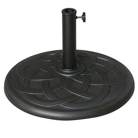Outsunny Pied de Parasol Base de lestage de Parasol Rond résine Imitation Fonte Motif Rosace diamètre 54