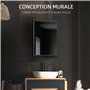 kleankin Miroir de Salle de Bain Porte en Alu + Cadre en Acier Inoxydable Murale Armoire à Glace avec 1 Porte Miroir et 2 étagèr