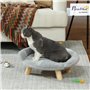 PawHut Canapé pour Chien lit pour Chien Chat Animal Domestique Amovible Lavable revêtement en Peluche Pieds en Bois de pin Solid