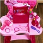 AIYAPLAY Coiffeuse Enfant 15 PCS, Table de Maquillage avec Tabouret et Miroir, lumière, Musique, Microphone, sèche-Cheveux, Espa