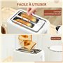 HOMCOM Ensemble bouilloire et grille-pain 2200 W, bouilloire en inox 1,5 L avec isolation et grille-pain 2 tranches, 7 niveaux d
