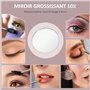 HOMCOM Miroir Hollywood Lumineux 36,5 x 45,5 cm, Miroir Coiffeuse avec LED 12 Ampoules, 3 Modes luminosité réglable, Rotation à