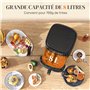 HOMCOM Friteuse à air friteuse sans huile 8 L air fryer 1700 W 8 programmes, circulation d'air chaud à 360°, écran tactile LED,