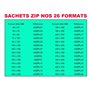 UNIVERS GRAPHIQUE Lot 100 sachets à fermeture zip format 100x150 mm (10x15 cm) pochettes qualité alimentaire, prélèvement, aux n