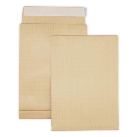 Lot de 50 enveloppes - pochettes à soufflet C4 229 X 324 + 30 MM papier kraft marron ecru 120g fermeture bande adhésive autocoll