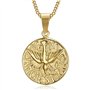 BOBIJOO Jewelry - Pendentif Collier Médaille Veni Sancte Spiritus Saint Esprit Acier Doré Or Plaqué Chaîne