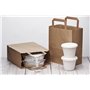 Miamex Lot de 50 Sacs Marrons Cabas en Papier Kraft avec Poignées Plates – 21 x 11 x 25 cm – Solide pour les Courses Emballage c