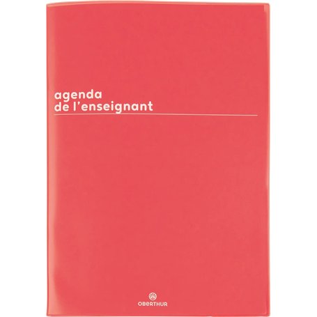 Oberthur - Agenda Semainier De L'enseignant - Couverture Boréal Rouge Corail - Septembre 2025 à Septembre 2026 - Format 21