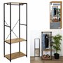 HOME DECO FACTORY - HD7437 - Portant à Vêtement en Acier, Mobilier, Meuble, Portemanteau, Entrée, Black