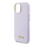Guess GUHCP15SPGMCSL Coque pour iPhone 15 6.1" Violette Rigide Script Brillant à Paillettes