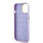 Guess GUHCP15SPGMCSL Coque pour iPhone 15 6.1" Violette Rigide Script Brillant à Paillettes