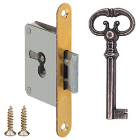 cyclingcolors Serrure à mortaiser clé remplacement meuble ancien décoration rustique armoire vintage