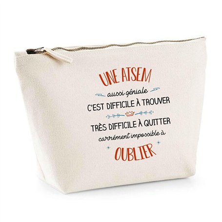 Trousse Une Atsem Aussi géniale | Pochette Toilette Maquillage Idée Sac Cadeau