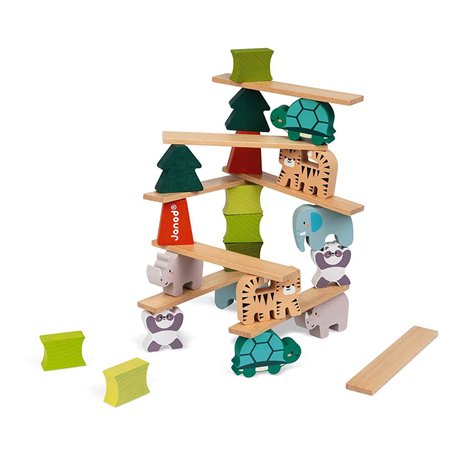 Janod - Les Animaux Equilibristes - Jeu d'Equilibre - Jouet Educatif et d'Eveil - Apprentissage Motricité Fine - Partenariat WWF