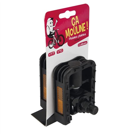 UPFIT Raymond - Lot de 2 pédales Plastique rabattables Anti-dérapante VTT/VTC