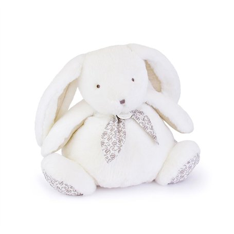 Doudou et Compagnie - Grande Peluche Lapin Doudou Pantin Blanc 42cm – Doudou Peluche Douce pour Bébé dès la Naissance – Idée Cad