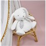 Doudou et Compagnie - Grande Peluche Lapin Doudou Pantin Blanc 42cm – Doudou Peluche Douce pour Bébé dès la Naissance – Idée Cad