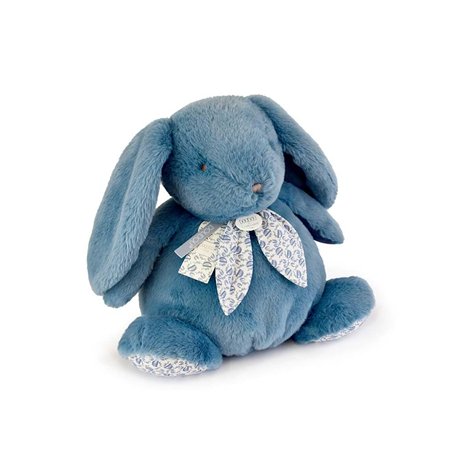 DOUDOU ET COMPAGNIE - Très Grande Peluche Lapin Doudou Pantin bleu 42cm – Doudou Peluche Douce pour Bébé dès la Naissance – Idée