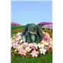 DOUDOU ET COMPAGNIE - Lapin Fleurette Eucalyptus 25 cm – Peluche Bébé Ultra Douce avec Foulard Fleuri – Doudou Naissance Mixte –