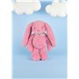 DOUDOU ET COMPAGNIE - Lapin Fleurette Grenadine 35 cm – Peluche Rose Ultra Douce pour Bébé avec Foulard Fleuri – Doudou Mixte dè