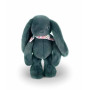 DOUDOU ET COMPAGNIE - Lapin Fleurette Eucalyptus 35 cm – Peluche Ultra Douce Vert Foncé – Doudou Bébé dès la Naissance – Foulard