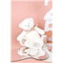 DOUDOU ET COMPAGNIE - Pantin Ours Rose avec Doudou Mouchoir Brodé - Peluche Collector Anniversaire 25 Ans - Idée Cadeau Naissanc