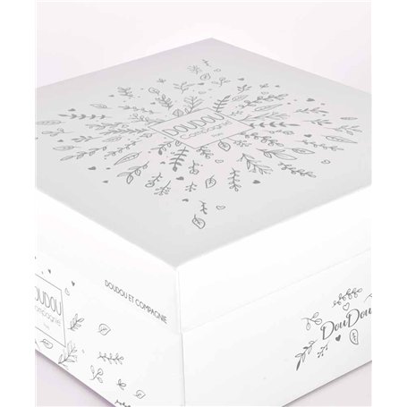 DOUDOU ET COMPAGNIE - Pantin d’Activités Ours ARGENT 25 Ans - Doudou Bébé avec Anneau et Tissus Sensoriels - Garantie Doudou Per