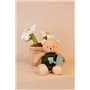 DOUDOU ET COMPAGNIE - 1 Peluche Ours Jardinier - 28 Cm - Collection Botanique - Peluche Déco avec Tablier & Arrosoir - Ours Doux