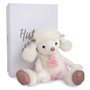 HISTOIRE D'OURS - Collection Les Petits Twist - Peluche Chien Caniche Roxane - Doudou Paillettes Blanc 25 cm - Cadeau Naissance