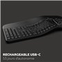 MOBILKTY Lab – Ergo C30W – Combo Clavier + Souris sans Fil Ergonomique – AZERTY, Repose-Poignets, Disposition Ergonomique, Incli