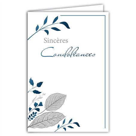 Afie 64-1087 Carte Sincères Condoléances avec Enveloppe Blanche - Cérémonie Funéraire d’Adieu Funérailles Décès Deuil Enterremen