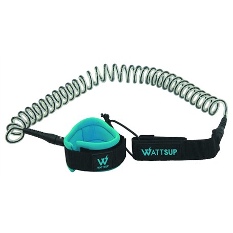 Wattsup - Leash 10' / 8mm Torsadé - Idéal pour Utilisation Sup Balade/Touring/Race - Compatibilité Universelle - Évite la Perte