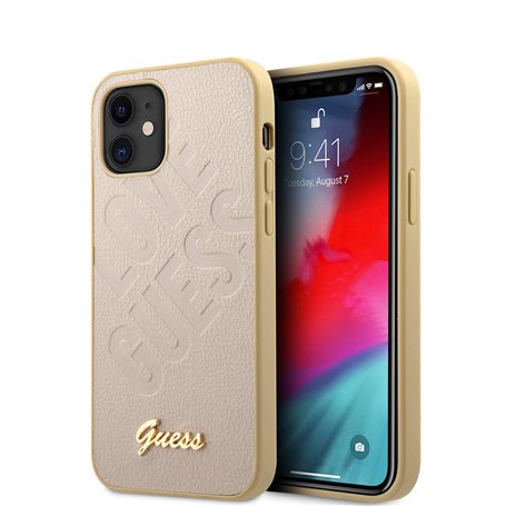 Guess GUHCP12SPUILGLG Iridescent Love Script Coque de Protection pour iPhone 12 Mini 5