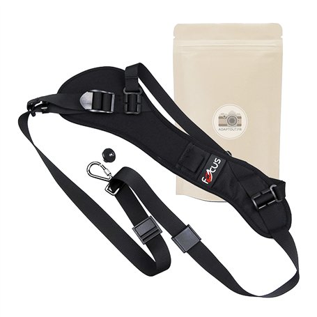 Sangle Focus avec Attache de Sécurité Courroie pour Appareil Photo Reflex DSLR Compatible Toutes Marques Dragonne - Adaptout Mar