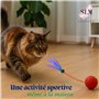 SELEAMU Balle Interactive pour Chat | Jouet pour Chat | Jeu Minou d'intérieur | Accessoire Chaton | Balle félin Qui Bouge Toute 