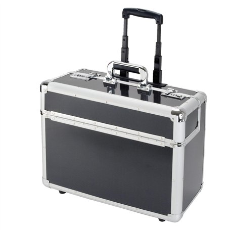 Alumaxx Valise à roulettes pour Ordinateur Portable 2 serrures à Combinaison Argenté/Carbone Réf 45129