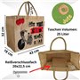 Domelo Grand sac à provisions en toile de jute - Sac de plage XXL - Sac de travail pour femme - Sac de plage pliable - Grand sac