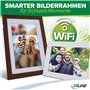 InLine WiFRAME 2 55821H Cadre photo numérique avec 3 cadres amovibles en bois de noyer WiFi 10,1" avec fonction tactile 1920 x 1