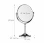 Relaxdays Miroir de maquillage grossissant à poser miroir rond pivotant sur pied double face HxlxP: 28x18x10 cm, argent