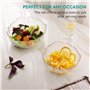 Navaris Bol en Verre - Lot 2X saladier en Verre trempé Transparent pour céreales pâtes Soupe Salade Fruits Glace - Bol mélangeur