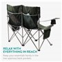 Navaris Chaise Camping Pliante 2 Places - Chaise de Camping pour 2 Personnes - Fauteuil Confortable et Facilement Transportable 