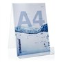 Présentoir de livres VITAdisplays comme support de marchandises et présentoir incliné au format DIN A4 en PLEXIGLAS transparent 