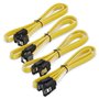 deleyCON 4x 0,5m SATA 3 Câble for HDD SSD Câble de Données 6 GBit/s 2x Droite + 2x Droite à 90° Jaune
