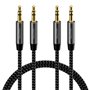 deleyCON 2x 1m Nylon Câble Jack Audio 3