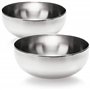 com-four® 2x Saladier en acier inoxydable - bol en métal - bol en acier inoxydable - bol décoratif - bols et saladiers (2 pièces