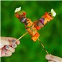 com-four® 500x brochettes shashlik en bambou - longues brochettes en bois pour brochettes de viande et de fruits - brochettes à