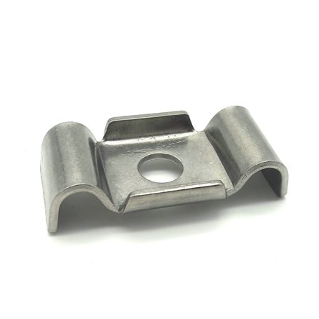 Lot de 50 languettes de serrage en acier inoxydable pour clôture à double fil pour épaisseur de tige de 6/5/6 et 8/6/8