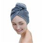 Carenesse Cheveux Turban tête Gris Anthracite avec Bouton 100% Coton