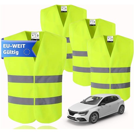 TK Gruppe Timo Klingler 4X Gilets de sécurité EN471 Gilet Anti-crevaison 2021 Gilet d'accident